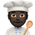 👨🏿‍🍳 man cook: dark skin tone display on Apple